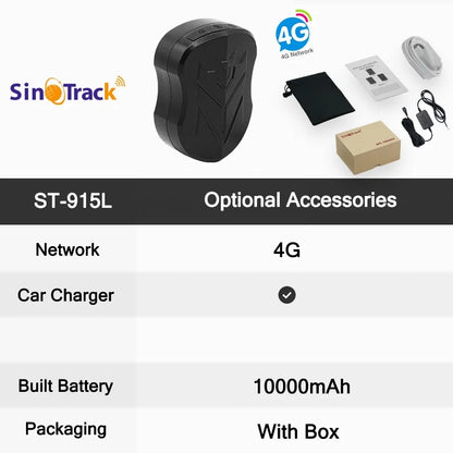 New 4G Waterproof ST-915 10000mAH Battery GPS Tracker Vehicle Track Locator Magnet Long Standby Real Time  Position APP