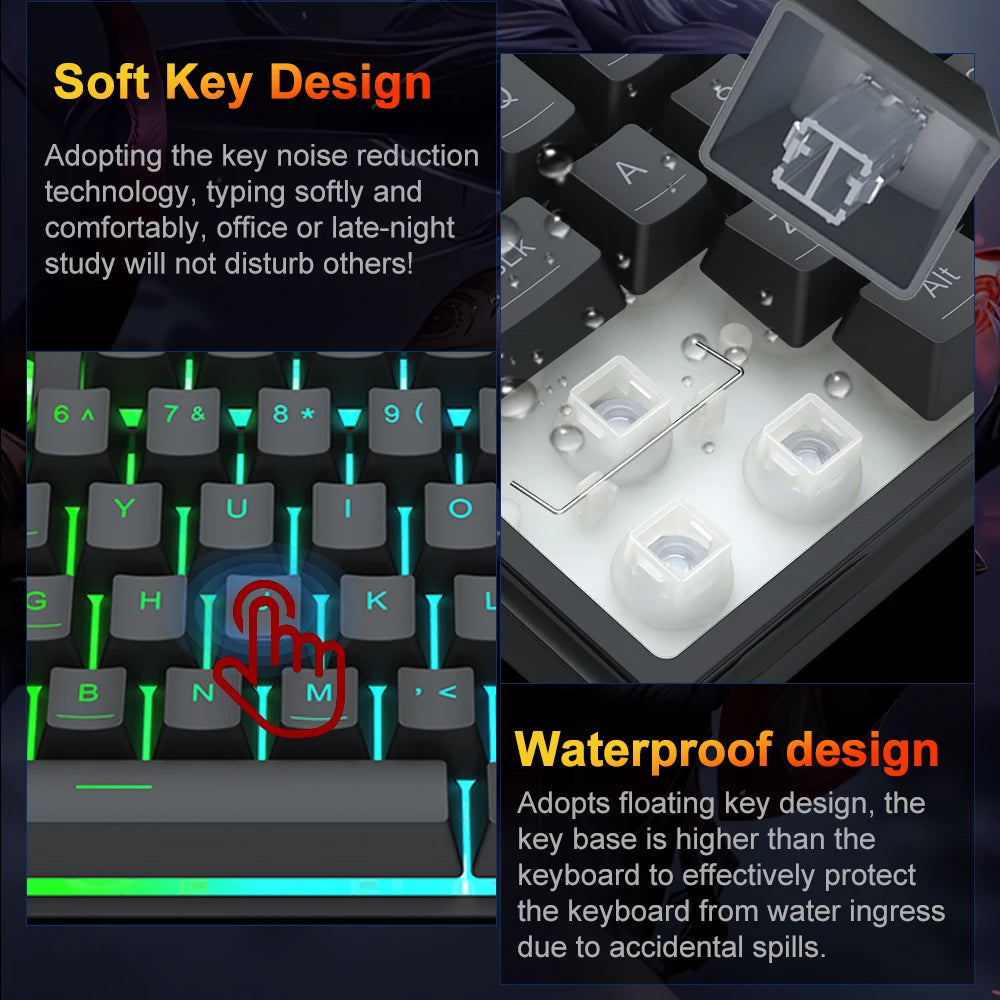 REDRAGON SHIVA K517 RGB USB 94 key Wired Membrane RGB Gaming Keyboard for PC Computer Laptop Gamer Detachable Cable