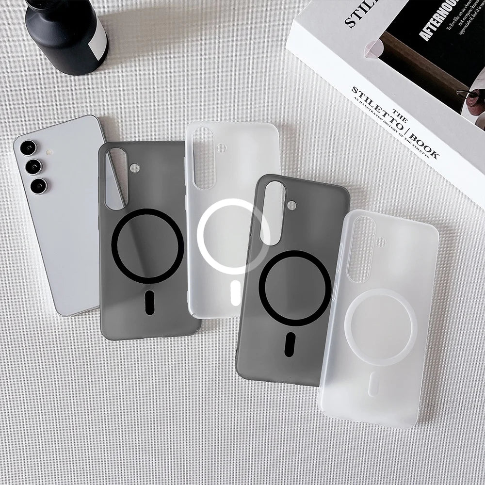 Case for Samsung S26 Ultra S25 S24 A57 A56 A55 A37 5G A36 A17 A16 Magnetic Wireless Charging Shockproof Ultra Thin Cover