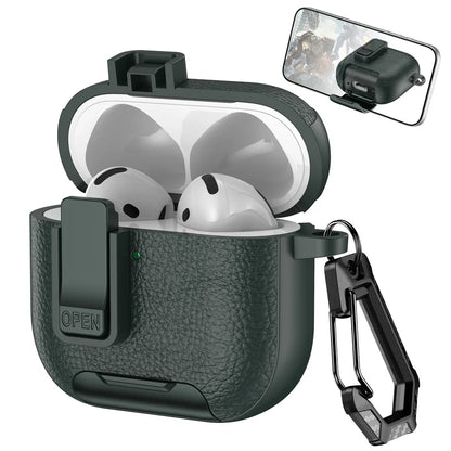 with Carabiner Lock Phone Stand Protective Case for Airpods 4 3 2 1 Pro Cover Cases Shockproof Sleeve for Airpods Pro 1 2 3 4th
