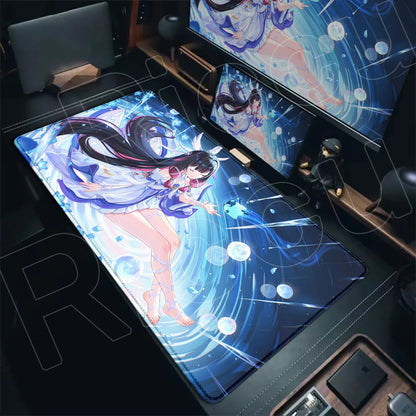 Kawaii Genshin Impact Columbina Mouse Pad Gaming Locking Animal Edge Big Computer Game Large Rubber Art Mousepad Laptop Desk Mat