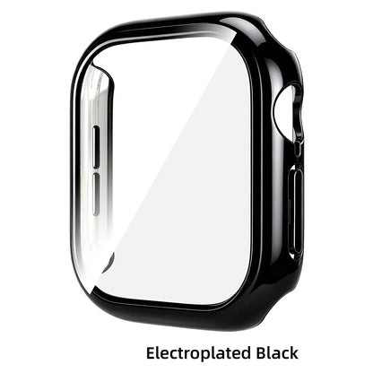 Tempered Glass PC Case for Apple Watch 12 46mm Hard Bumper Screen Protector Cover for Iwatch Series 12 42mm Shell Accessories