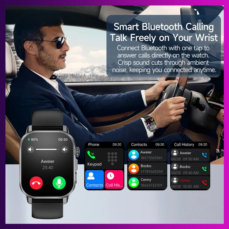2026 Fit 3 New Health AI Nursing SmartWatch Men ECG+PPG Blood Lipid Uric Acid Health Analysis Clock Bluetooth Call Watch For IOS