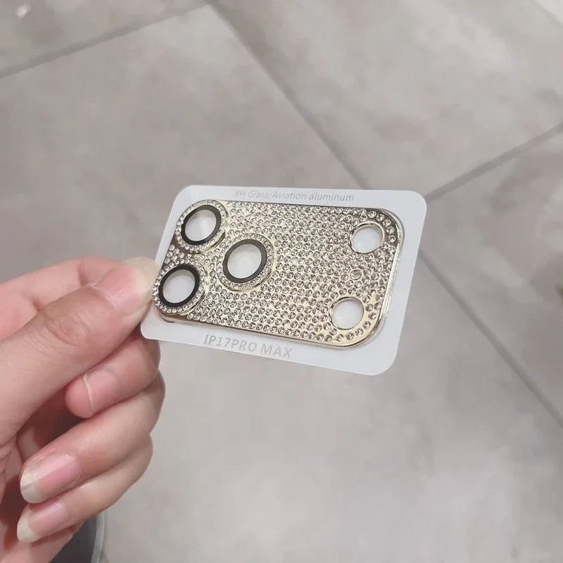 Colorful Luxury Handmade 3D Full Cover Rhinestone Suitable For IPhone 17 Promax lens Film IPhone 17 Pro rear camera protector