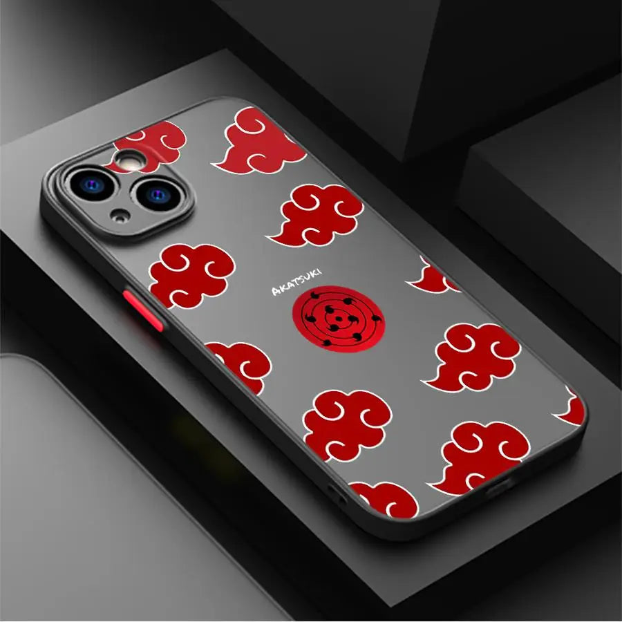 Black Edge Shell Phone Case for Apple iPhone 14 12 Mini 11 13 Pro XS 16e 11 Max 16 XR 15 Narutos Namikazes LOGO
