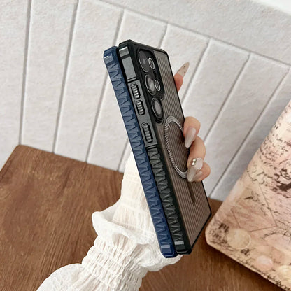 Translucent Magnetic Case For Samsung Galaxy S25 Ultra S24 S23 S22 Ultra Plus S21 S20 FE A17 A56 A36 A55 A35 Lens Protect Cover