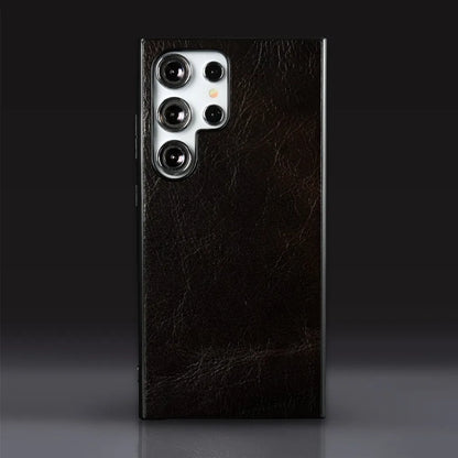 Retro Genuine Leather Phone Case for Samsung Galaxy S26 Ultra S23 Plus S24Ultra S23Ultra S22Ultra S21FE Luxury Back Cover Cases