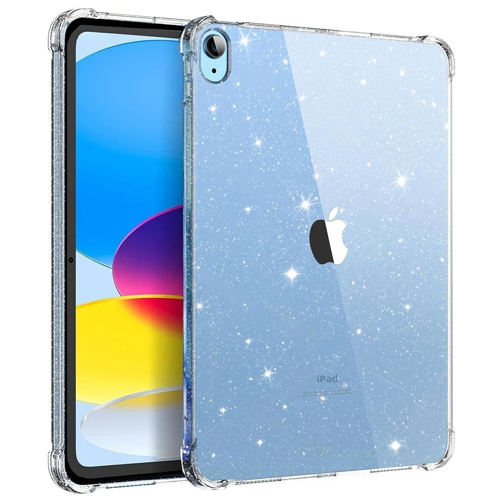 Case for iPad (A16) 11th 10th Generation 2022/2025 10.9/11 inch ,Lightweight and Thin, Soft TPU with Air Bumper, Glitter Pink