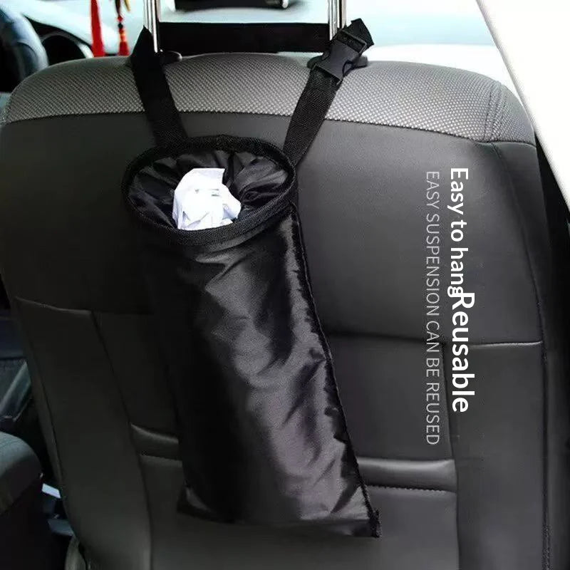 Foldable Car-Mounted Trash Can Multi-Functional Hanging Storage Bucket for Easy Car Access with Garbage Bag Included