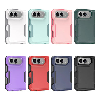 High Quality Armored Skin Feel Phone Case For IPhone Duo, Sturdy Folding Dual Screen All-around Anti Drop Protection Back Cover
