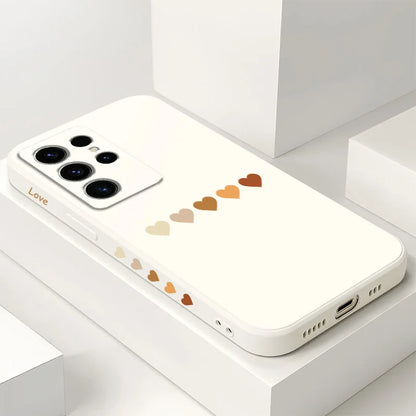 Gradient Heart Phone Case For Samsung Galaxy S25 S24 S23 S22 S21 S20 S10 S10E Ultra Plus FE Note 20 Ultra Plus Cover