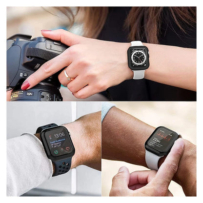 Tempered Glass+Case for Apple Watch Ultra 4 3 2 49 45 41 40 44 42 46mm PC Bumper Protector cover For iWatch 12 11 10 SE 9 8 7 6
