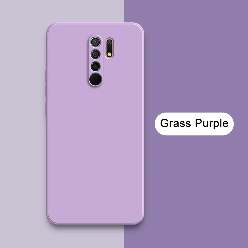 Original Square Liquid Silicone Case for Xiaomi Redmi 9 9A 9i 9T Power Camera Protective Cute Phone Back Cover Redmi9 T Fundas