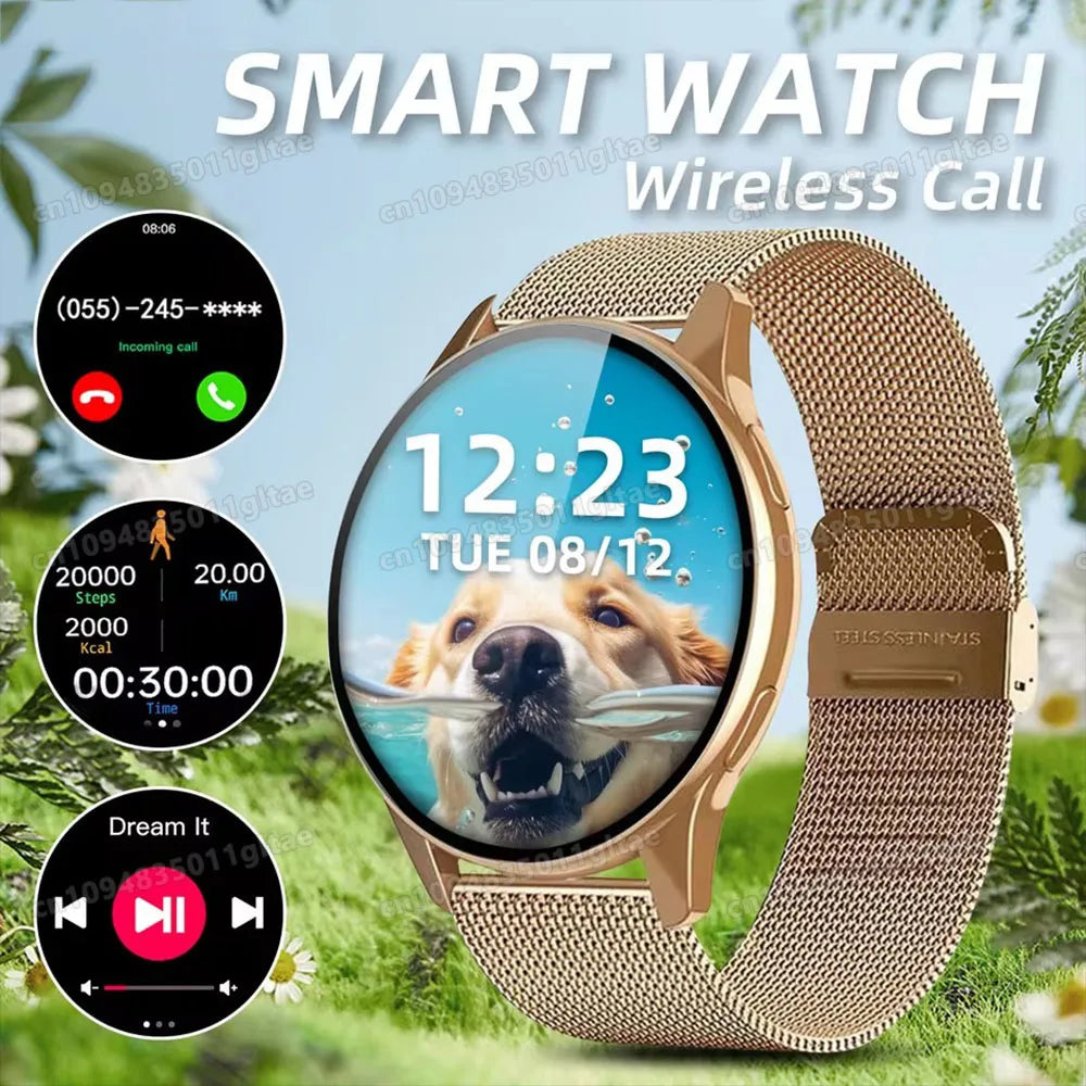 2026 New Women SmartWatch Bluetooth Call Lady Watch Sport Waterproof Heart Rate Sleep Smart Watch For Women Present Gift PKHT30