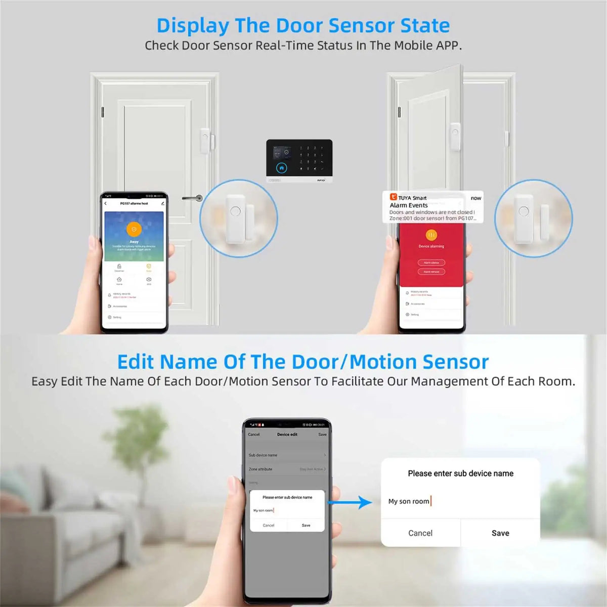 433MHz Door Detector Wireless Home for Alarm System Alerts Window Sensor