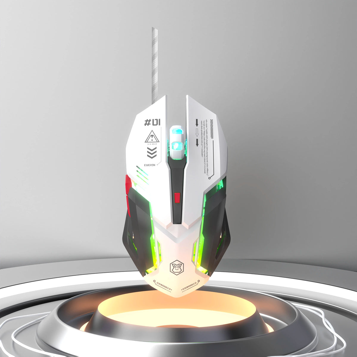 EWEADN G10 Silent Wired Gaming Mouse, Macro Programmable, Ergonomic, for Gaming & Office, Desktop/Laptop/Tablet, Quiet Operation