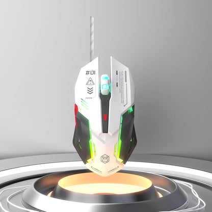 EWEADN G10 Silent Wired Gaming Mouse, Macro Programmable, Ergonomic, for Gaming & Office, Desktop/Laptop/Tablet, Quiet Operation