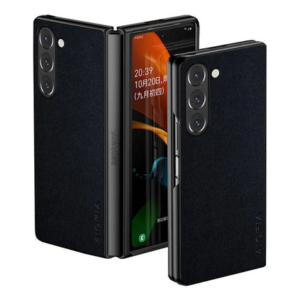 Case for Samsung Galaxy Z Fold 7 6 5 4 3 5G Fold6 coque Luxury textile Leather cover funda for samsung galaxy z fold 6 case capa