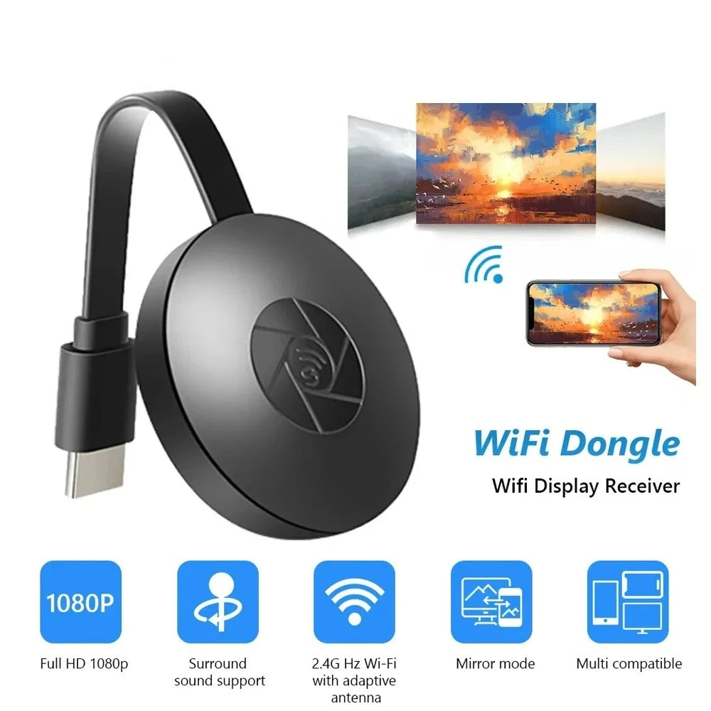 Portable 1080P HD TV Stick Video Receiver Wireless HD TV Display Receiver Mobile Phone Mirroring WIFI For TV Screen Android IOS