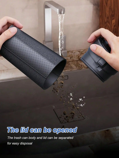 Portable Car Trash Can – Dual-Lid Design, Press & Button Open Modes, Leak-Proof, Removable Inner Liner, For Wet & Dry Waste
