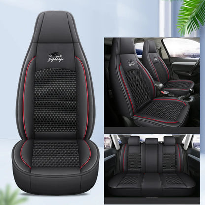 Car Seat Cover 5 Full Set Universal Seat Covers for Nissan X Trail T32 Jetta A4 Skoda Rapid Superb 3 Cars Waterproof PU Leather