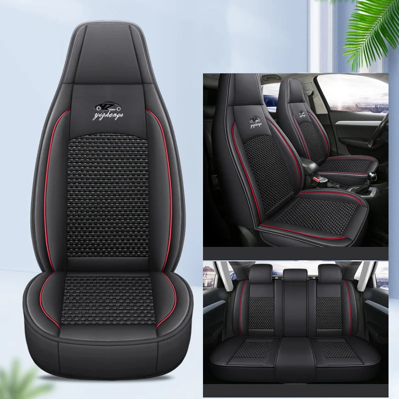 Car Seat Cover 5 Full Set Universal Seat Covers for Nissan X Trail T32 Jetta A4 Skoda Rapid Superb 3 Cars Waterproof PU Leather