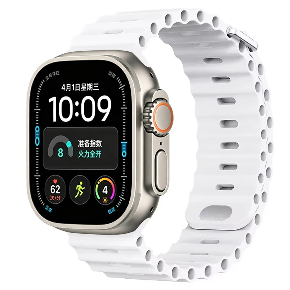 Ocean Silicone strap For Apple Watch Ultra 4 3 2 1 Band 49mm 12 11 10 9 8 7 46mm 45mm 41mm band iWatch 6 5 4 SE3 44mm 40mm 42mm