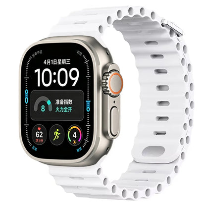 Ocean Silicone strap For Apple Watch Ultra 4 3 2 1 Band 49mm 12 11 10 9 8 7 46mm 45mm 41mm band iWatch 6 5 4 SE3 44mm 40mm 42mm