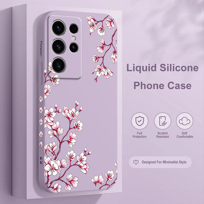 Sakura Bloom Phone Case For Samsung Galaxy S26 S25 Edge S24 S23 S22 S21 S20 S10 FE Plus Ultra Silicone Soft Cover