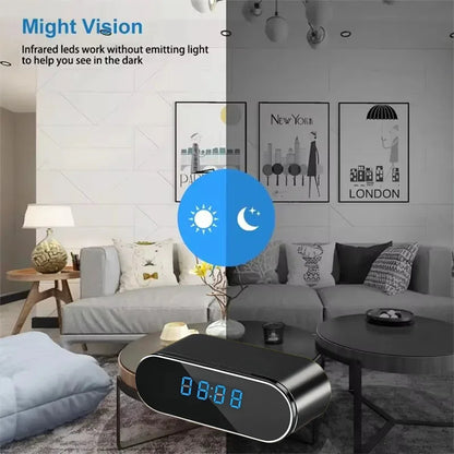 New 4K HD Mini Clock WiFi Camera with Infrared Night Vision, Motion Detection, Remote Viewing, Home Wireless Camera