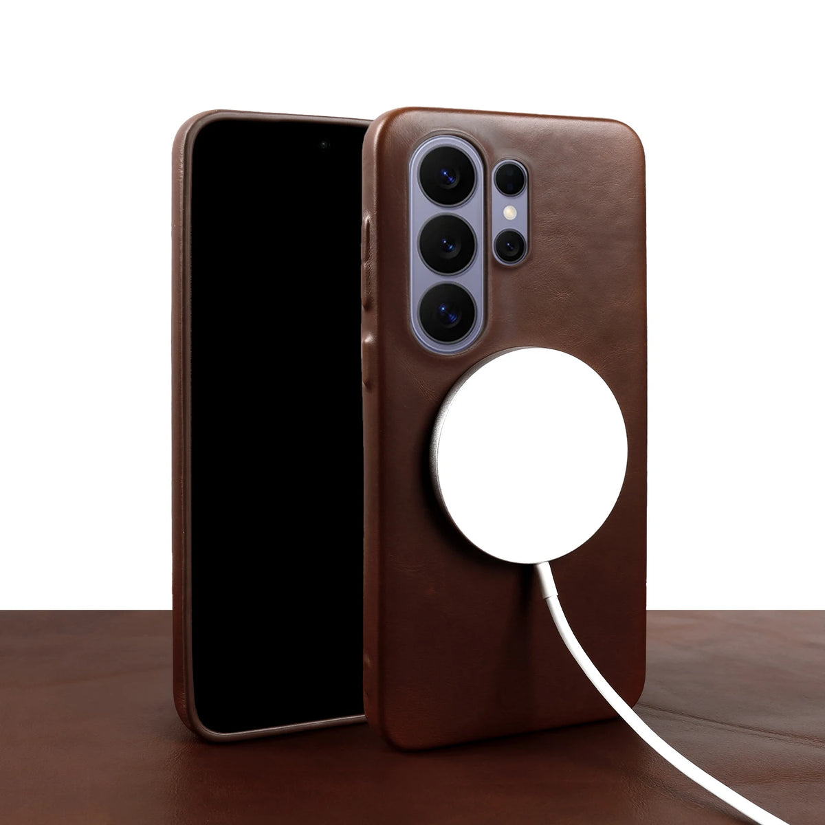 For Magsafe Oil Wax Genuine Leather Magnetic Case For Samsung Galaxy S26 Ultra S25 S23 S24 FE S22 S21 Plus S20 Phone Back Cover