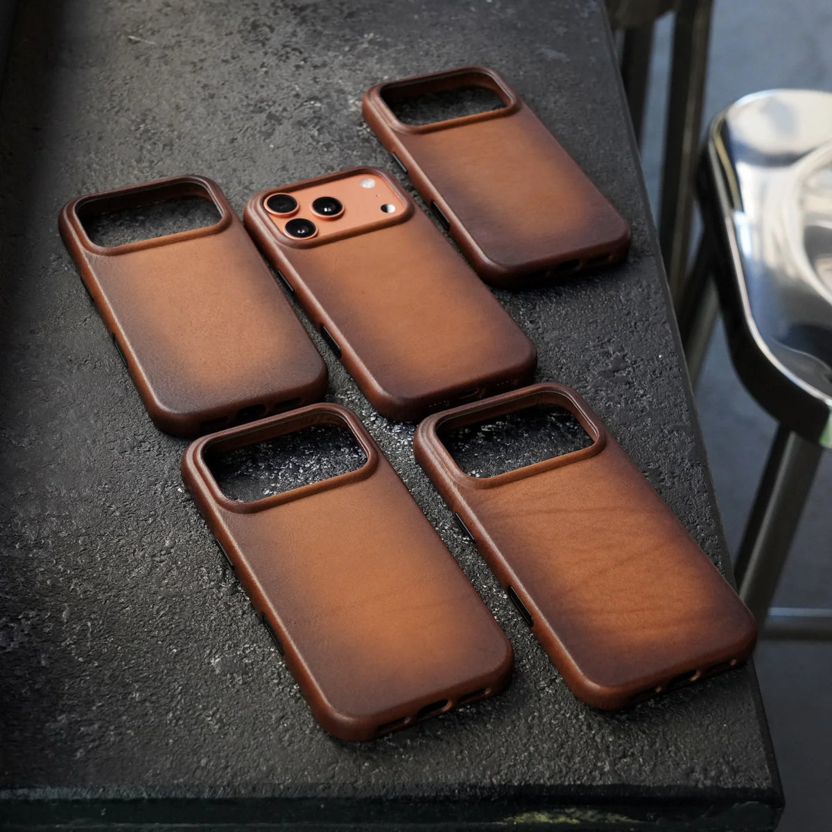 YMW Handmade Italian Genuine Leather Case for iPhone 17 16 15 Pro Max Magnetic Luxury Business Retro Cowhide Phone Cover