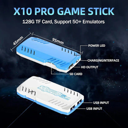 X10 Pro Retro Gaming Console 128G Game Stick Built In 50000 Retro Games 40+ Emulators S905X3 TV Video Game Consola