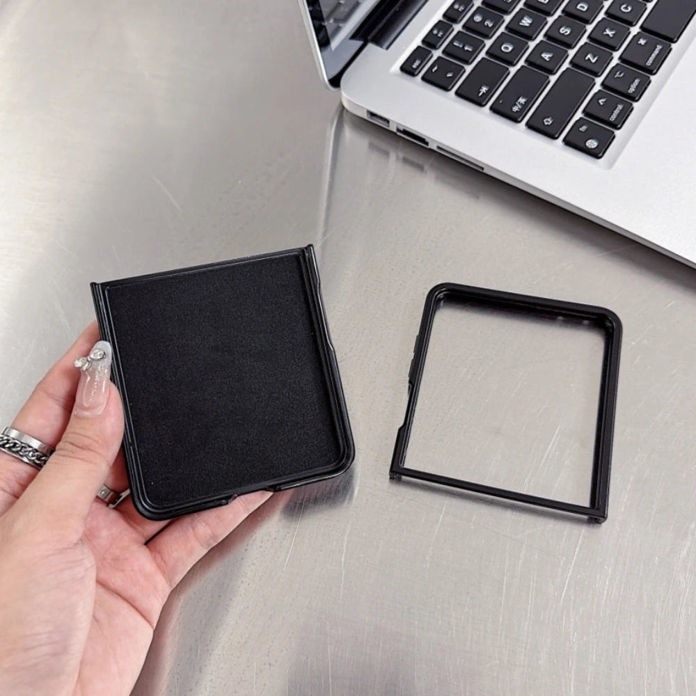 Business Color Blocking PU Leather for Magsafe Case For Samsung Galaxy Z Flip 8 7 FE 6 5 4 3 Magnetic Shockproof Hard PC Cover