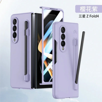 With Pen Slot Skin Feel Phone Case for Samsung Z Fold 8 Ultra 7 6 5 4 3 Hard PC Shockproof Protection Cover for Galaxy Fold8Wide