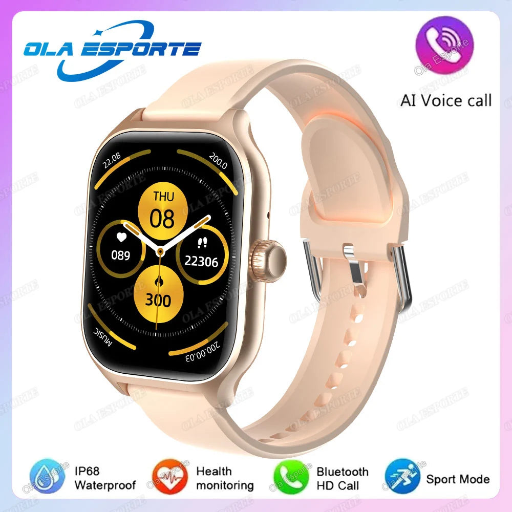 2026 New Smart Watch For Android IOS 2.01Inch Color Screen Bluetooth Call Blood Oxygen/Pressure Monitoring SmartWatch Women HT30