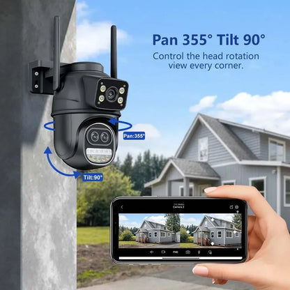 12MP PTZ Wifi Camera IP 8X Digital Zoom Outdoor Dual Screen Color Night Vision 8MP CCTV Video Surveillance Camera Wireless ICSee