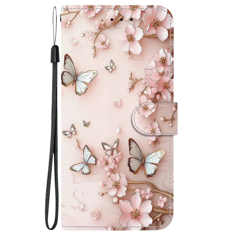 Note 10 20 Ultra S20 S10 Lite Flip Case Floral Leather Wallet Funda for Samsung Galaxy S20 FE Case Samsung S10e S9 Plus S 9 8 +