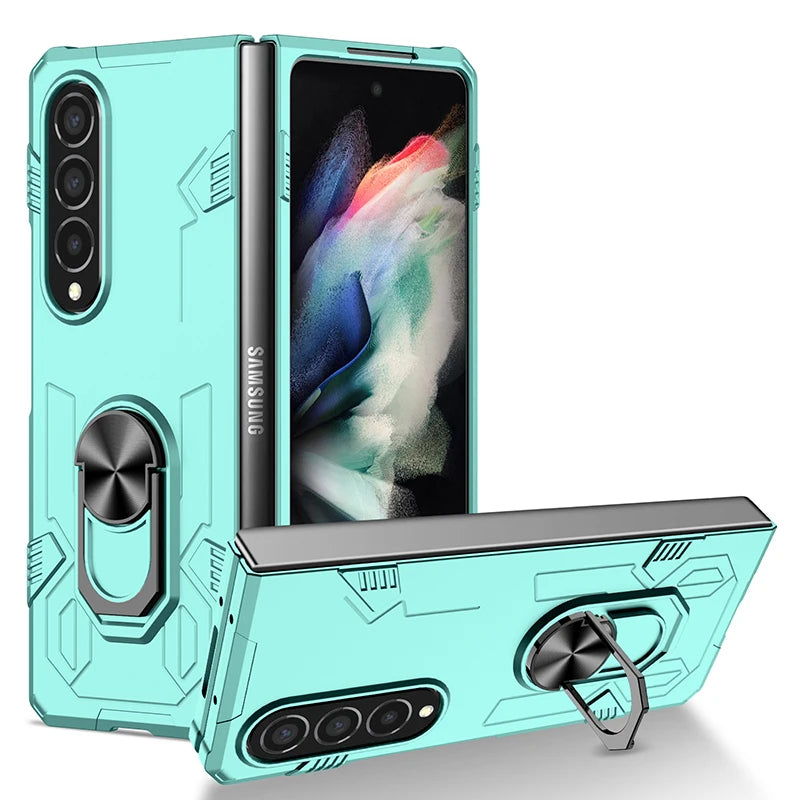 For Z Fold4 Fold3 Case Samsung Z Fold 2 1 Anti Impact Shockproof Anti Scratch Mecha Cover Case Black Green Blue