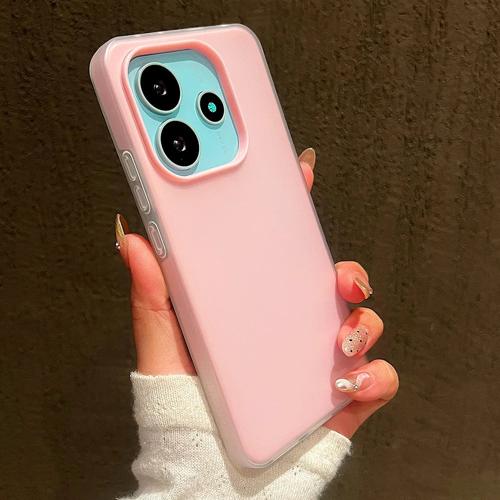 Luxury Candy Color Matte Phone Case For Xiaomi Redmi Note 15 14 13 12 Pro Plus 5G 12S 11 Redmi 14C 13 12 Shockproof Bumper Cover