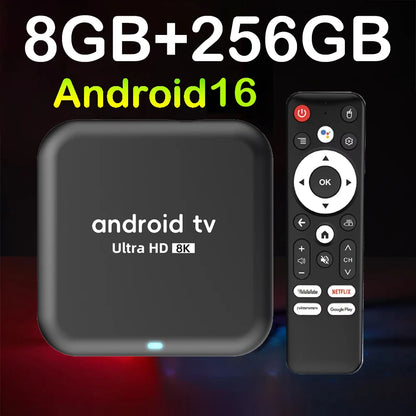2026 Q18 Smart Home Theater Android 16 Smart TV Box 8GB 128GB 256GB Rockchip RK3518 Bluetooth 6.0 Google Assistant Voice Remote
