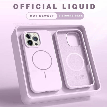 Magnetic Phone Case For iPhone 15 14 16 Plus 11 12 13 17 Pro Max Air Shockproof Silicone Cover For Magsafe Wireless Charge Cases