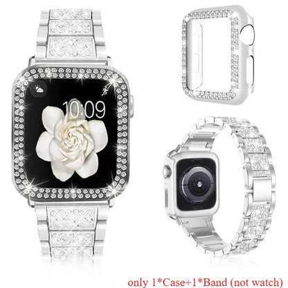 Chains Strap Case+Strap Metal Band Women Bracelet For Apple Watch 49mm 46mm 44mm 42mm 40 38mm for iWatch 10 9 8 7 6 5 SE 4 3 2 1