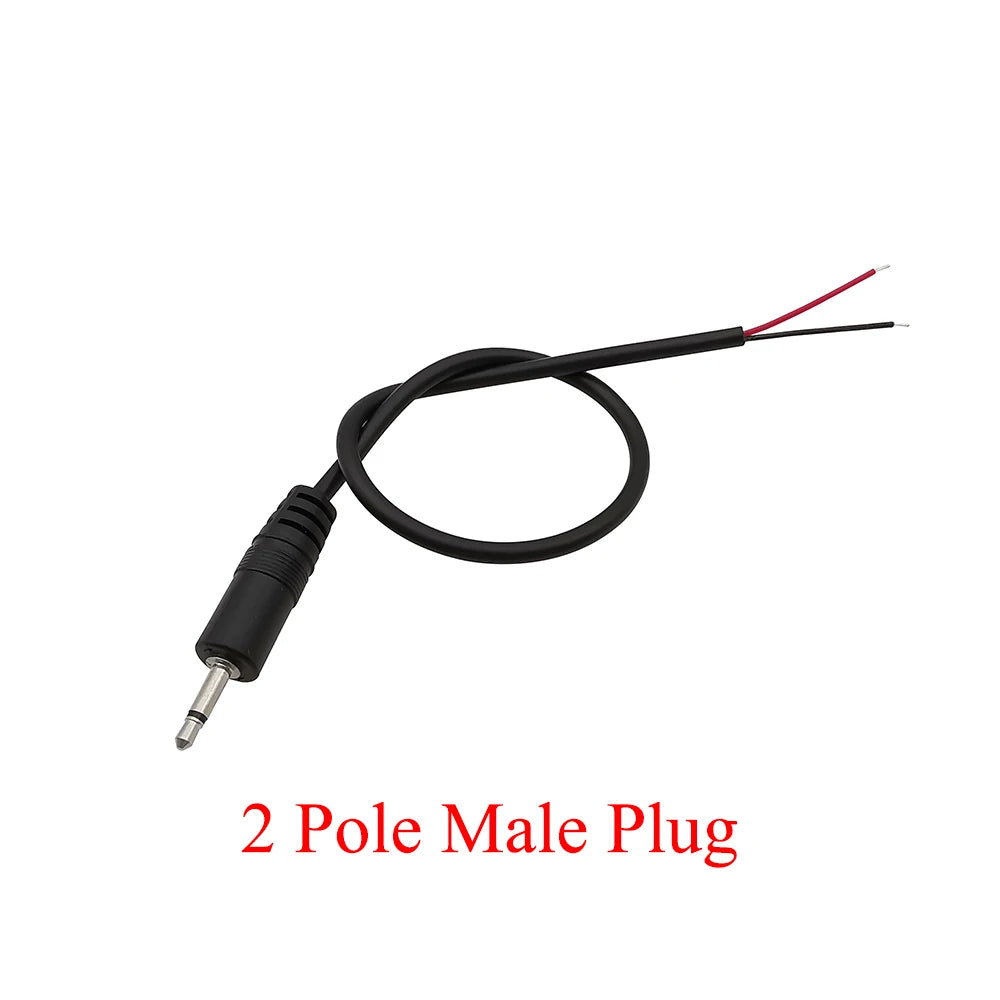 1/3/5Pcs 2.5mm 2/3/4 Pole Wire Male Female Plug Jack Audio Cable Mono Stereo Aux Connector Headphone Extension DIY Repair