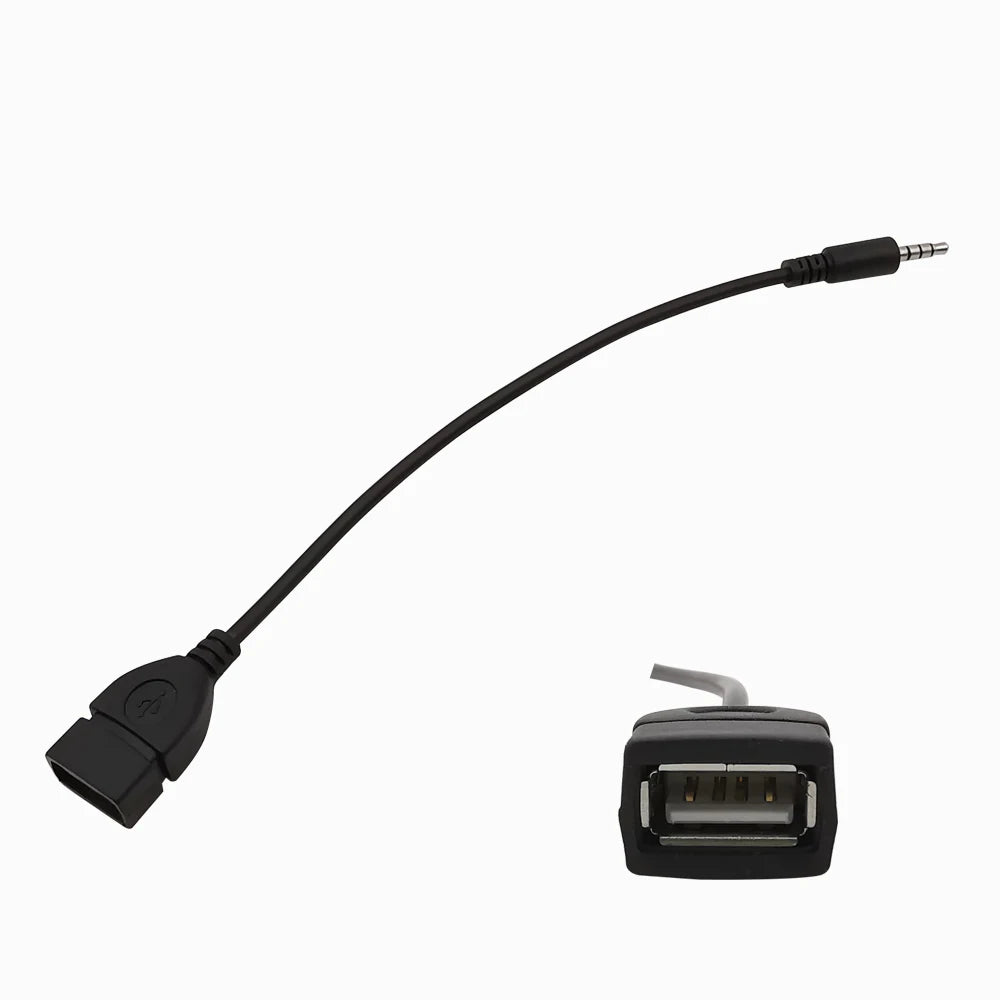 3.5mm Male AUX Audio Jack Plug to USB 2.0 Female Converter Cable 15cm Audio Conversion Line Car AUX Line