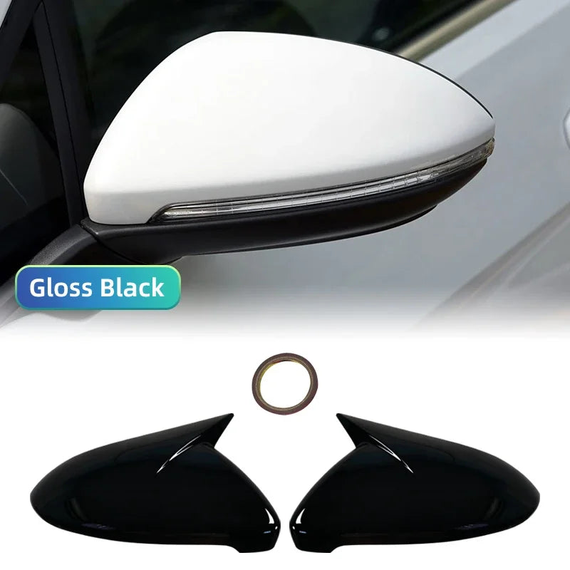 2x Carbon Look Side Wing Mirror Cover For VW For VW Golf 7 MK7 MK7.5 GTI R GTE GTD 2014-2019 Side Rear View Mirror Cap Cover