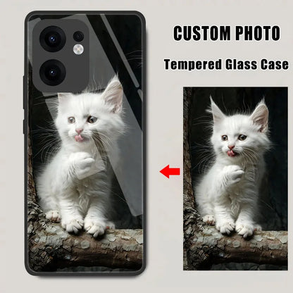 Tempered Glass Case For OPPO Reno 14F 13F 11 14 12 13 Pro 12F 11F A78 A79 5G 7 4G 5 6 Lite Custom Personalize Photo DIY Cover