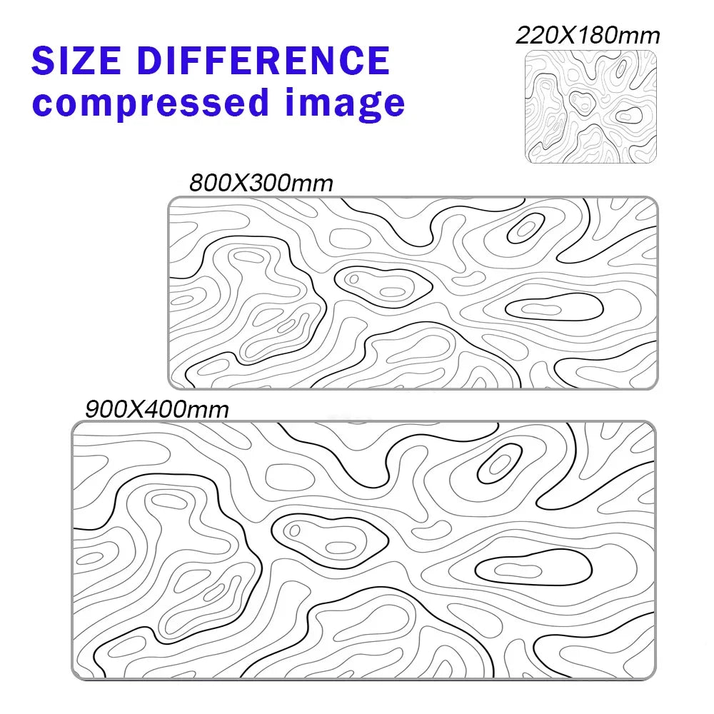 Line Liquid Mouse Pad Gaming Accessories Topographic Table Mat Marble Black Carpet Gray 100x50cm Custom Pc MousePad Desk Mat