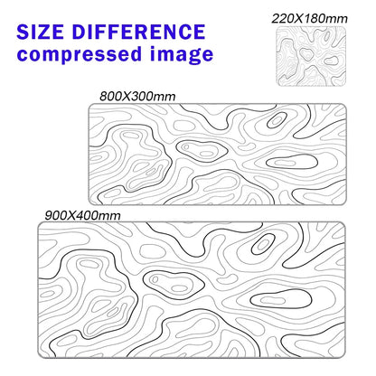 Line Liquid Mouse Pad Gaming Accessories Topographic Table Mat Marble Black Carpet Gray 100x50cm Custom Pc MousePad Desk Mat