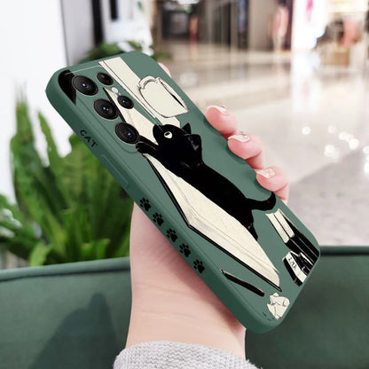 Naughty Cat Phone Case For Samsung Galaxy S25FE  S24 S23 S22 S21 S20 Ultra Plus FE S10 Note 20 ultra 10 9 Plus Cover